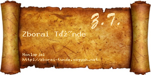 Zborai Tünde névjegykártya
